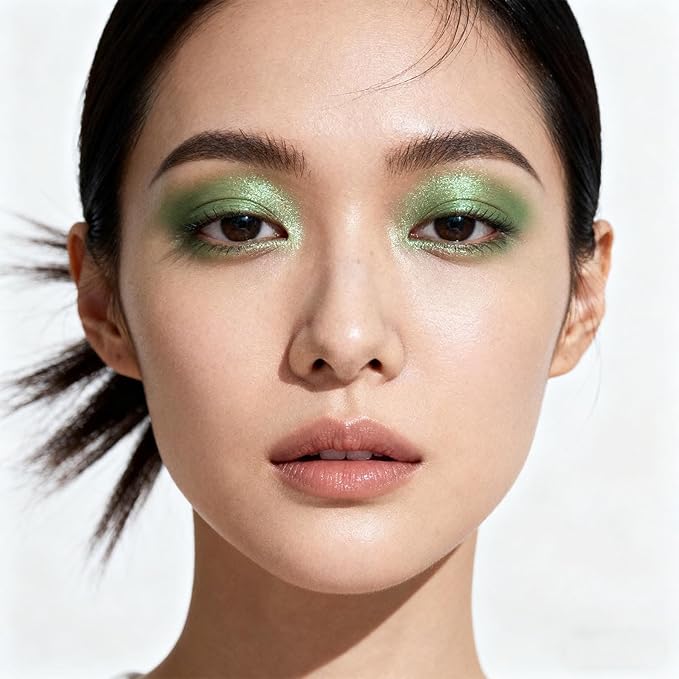 Green Eyeshadow Stick Waterproof Long Wear Olive Green Eyeshadow Highly Pigmented Blendable green Shimmer eyeshadow (21# Olive Green)