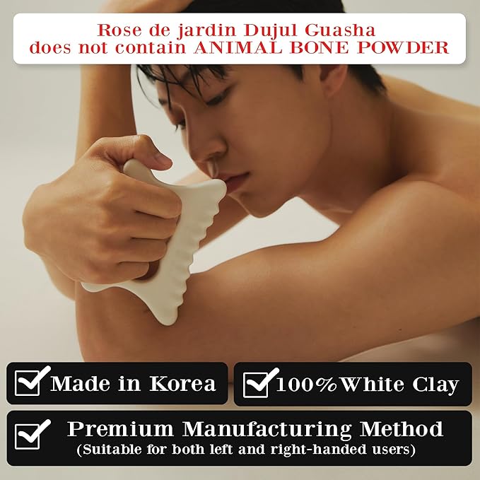 ROSE DE JARDIN Ceramic Gua Sha, Face&Body Guasha, Korean Gausha, Face Lift, Muscle Relief Massage Board, Skin Care Gift for Men Women