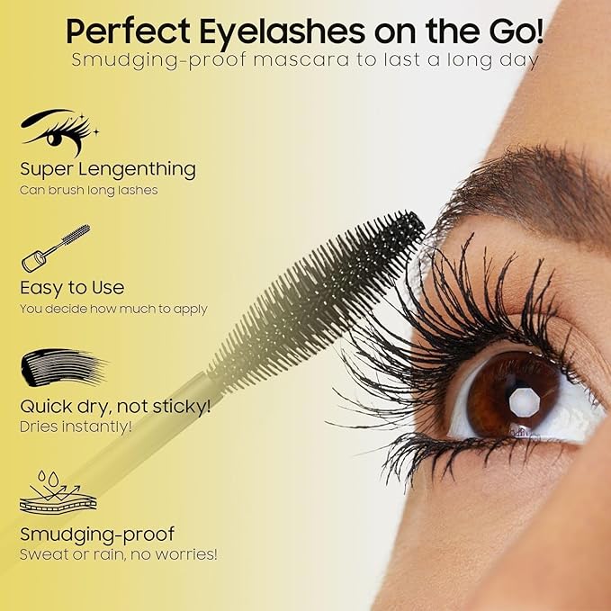 Waterproof Mascara Black, Mascara Volume and Length, Defining, Curling, Multiplying, Buildable Formula No Clumping Mascara for Older Women 60 Plus Eye Makeup, Valentines Day Gifts for Her