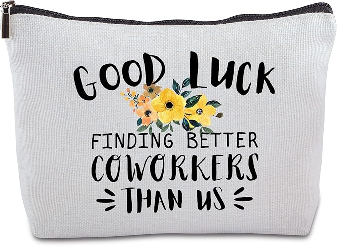 Farewell Gifts for Coworkers Zipper Makeup Bag Travel Cosmetic Bag Coworker Leaving Goodbye Farewell Going Away Inspirational Gifts for Women Coworker
