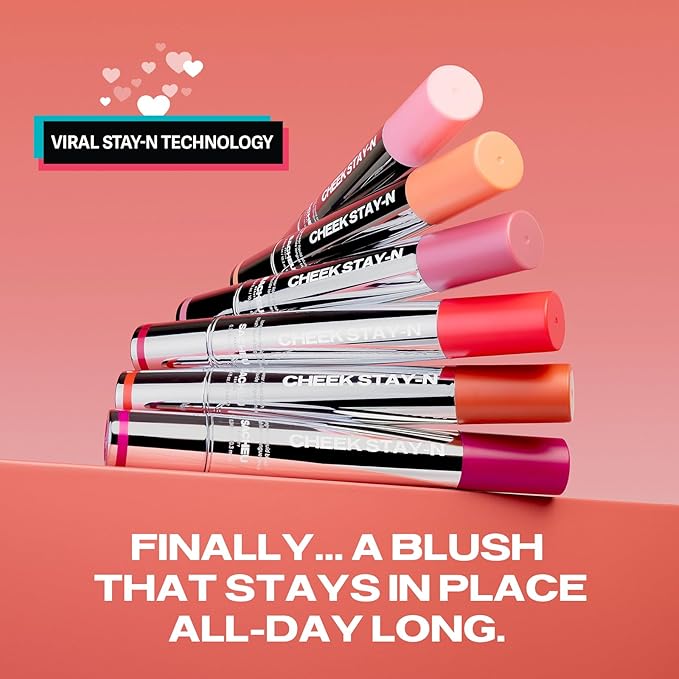 Sacheu Cheek STAY-N Liquid Blush for Cheeks — High Pigment, Buildable, Lightweight Cream Blush for Dewy & Radiant Flushed Cheeks — Long-lasting & Cruelty Free, I'm Bold