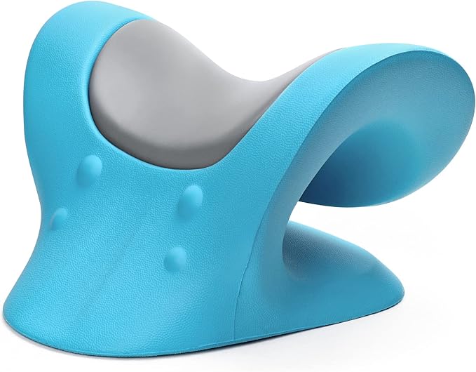 RESTCLOUD Comfortable Neck Stretcher for Neck Pain Relief, Neck and Shoulder Relaxer Cervical Neck Traction Device for TMJ Pain Relief and Muscle Relax, Cervical Spine Alignment Chiropractic Pillow