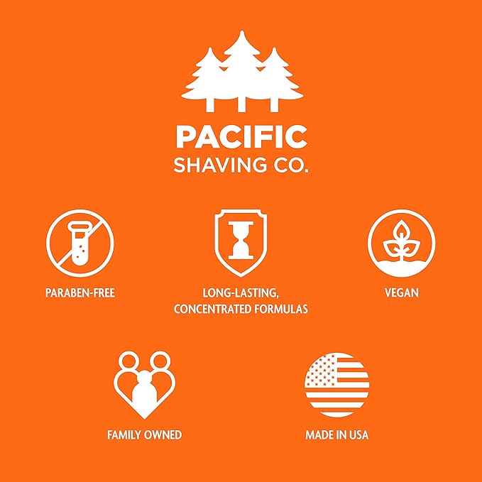 Pacific Shaving Company Natural Shaving Cream - Shea Butter + Vitamin E Shave Cream for Sensitive Skin - Clean Formula for a Smooth, Anti-Redness + Irritation-Free Shave Cream (3.4 Oz, 2 Count)