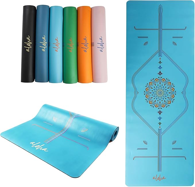 Aloha Bliss Premium Yoga Mat – 72” x 27 - Thick, Non-Slip & Durable | Sweat-Resistant, Lightweight & Portable | Perfect for Yoga, Pilates, Home Workouts, Gym & Studio Practice - Eco-Friendly