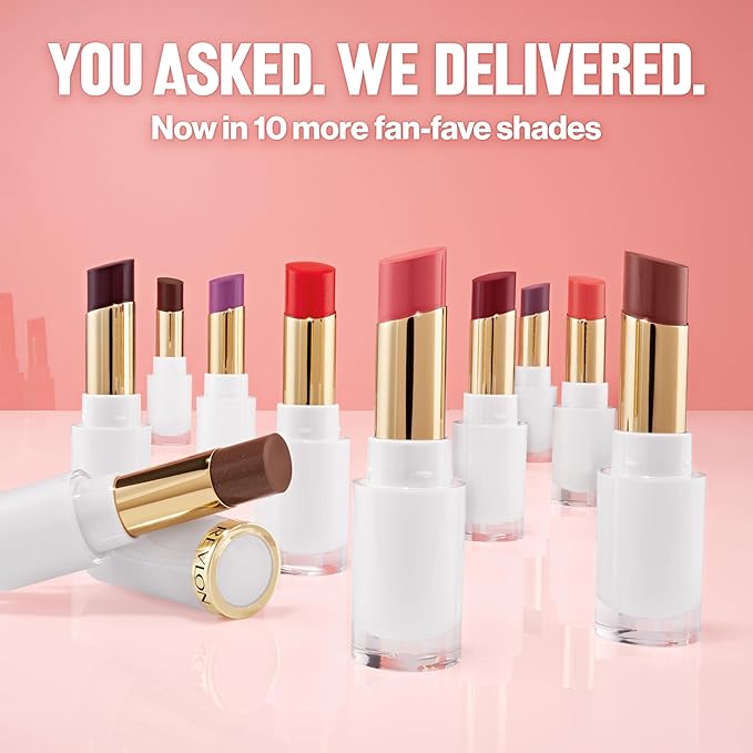 REVLON Super Lustrous Glass Shine Balm, Hydrating Tinted Lip Balm with Hyaluronic Acid, Aloe & Rose Quartz, Medium-Dark Plum Lipstick, NEW Shade, 016 Glassy Ruby, 0.11 oz