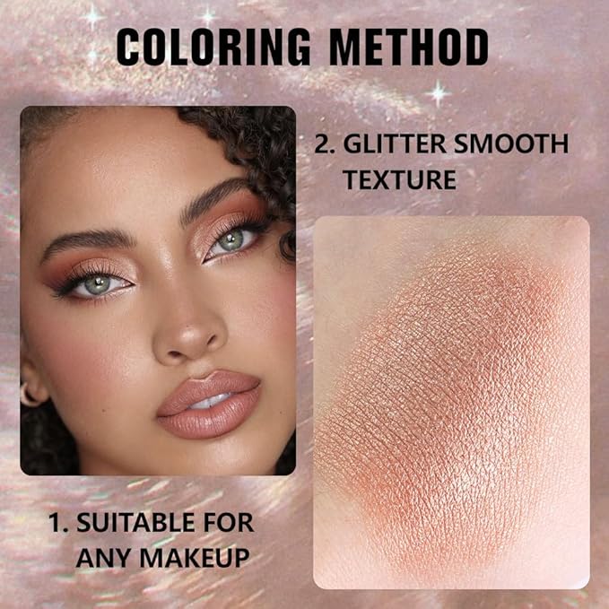 Brown Shimmer Single Eyeshadow Makeup Palette, Natural Brown Single Eye Shades, Mini Travel Palette for Women, Everyday Eyeshadows Makeup 21#