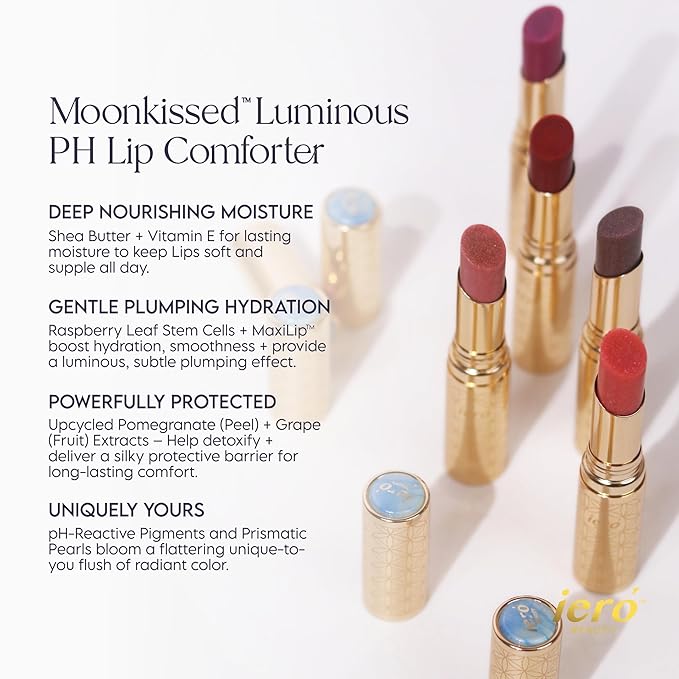 ieró Beauty Luminous pH Lip Balm, Moisturizing Vegan Tinted Lip Balm, 3-in-1 Soothing Lip Serum + Plumping Balm + pH Reactive Tint, Shea Butter & Vitamin E, Made in Italy - 0.088oz