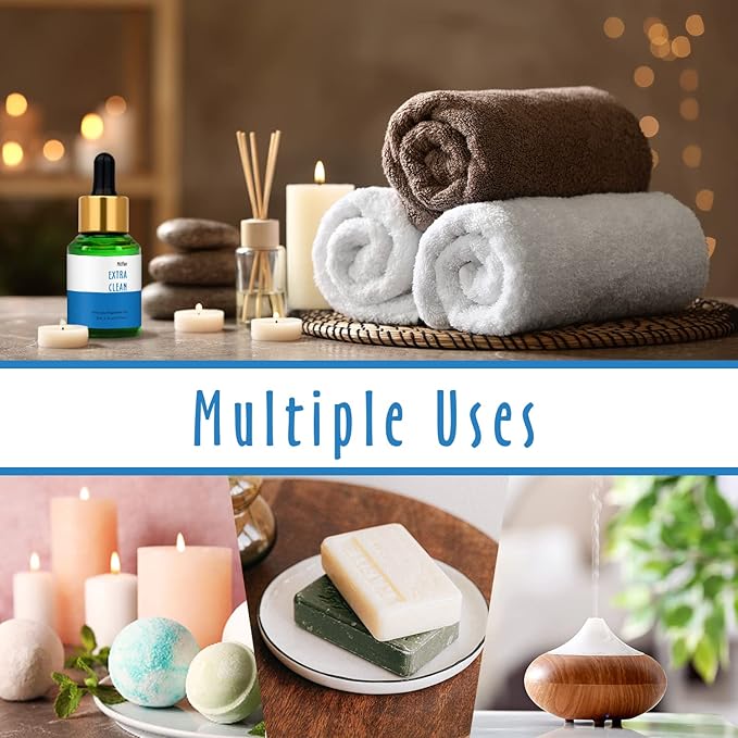 Extra Clean Fragrance Oil, MitFlor Fresh Diffuser Oil Scents, 30ml Premium Essential Oil for Diffuser, Soap & Candle Making, Long-Lasting and Refreshing