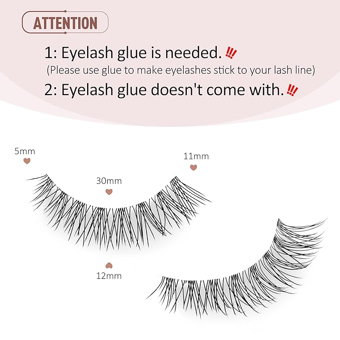 Onlyall Natural False Lashes Wispy Fake Eyelashes 7 Pairs B80