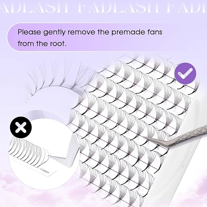 FADLASH Premade Lash Fans D Curl Premade Fans Eyelash Extensions 6D 0.07 Volume Lash Fans Premade Handmade Premade Lash Extensions Fans (6D-0.07D-13mm)