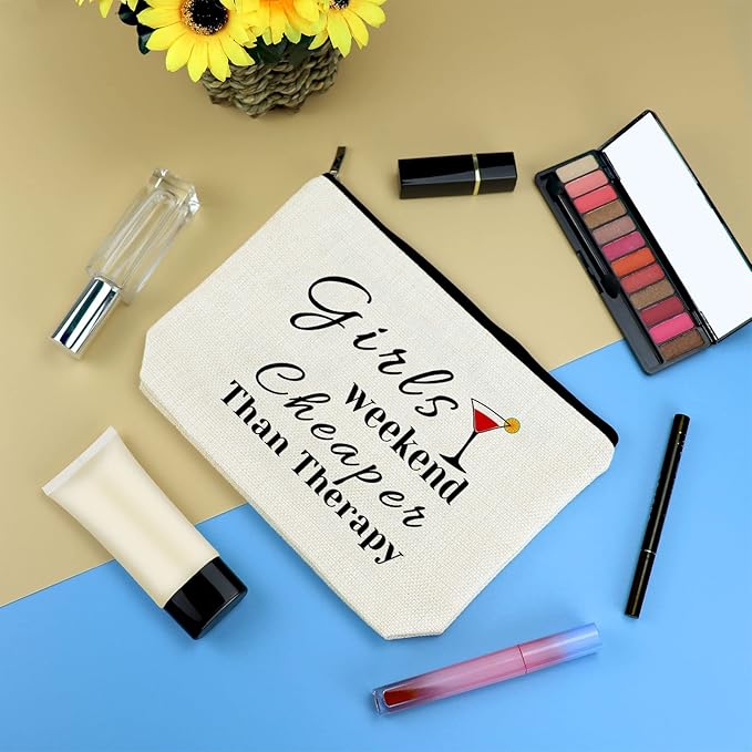 Girls Weekend Gift Makeup Bag for Her Travel Trip Gift for Best Friends Bestie Cosmetic Bags Friendship Present Christmas Birthday Graduation Present for Women Girls BFF Travel Toiletry Cosmetic Pouch