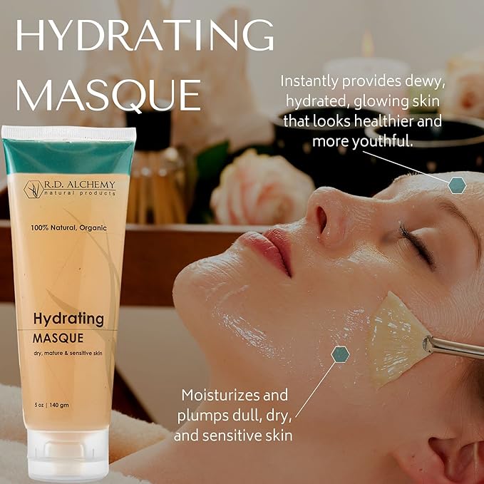 RD Alchemy - 100% Natural & Organic Hydrating Treatment Mask - Hydrate, Moisturize & Reduce the Appearance of Fine Lines & Wrinkles w/Anti-Aging Hyaluronic Acid, Collagen & Ceramides.