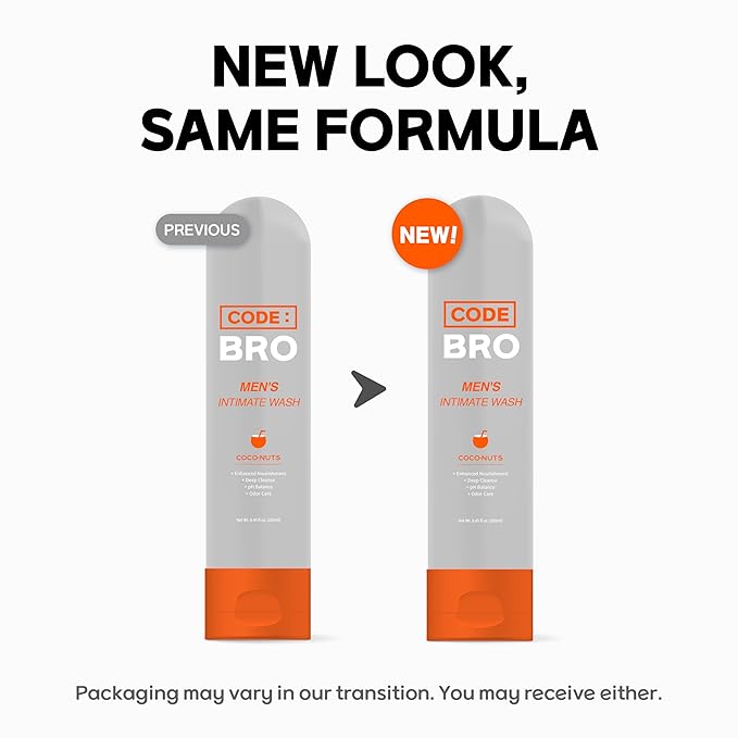 Code Bro Men's Intimate Wash Coco-Nuts - Shower Stuff for Men (250ml, 8.45 fl oz)