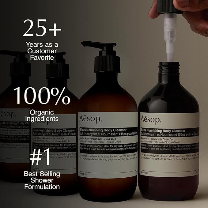 Aesop Eleos Nourishing Body Cleanser | Moisturizing Body Wash for Dry, Dehydrated Skin | Made with Shea Butter & Lavender Oil | 500 mL / 16.9 oz