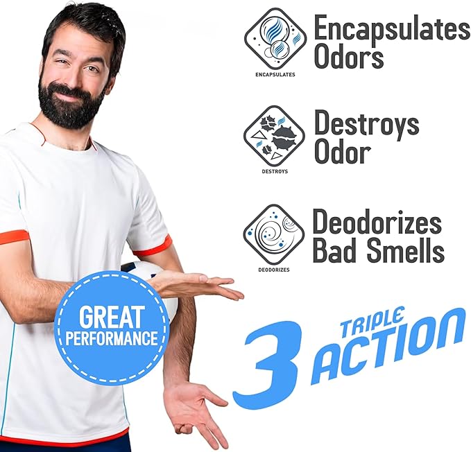 Sports Odor Destroyer Spray (2 x Bottles of 16.9oz / 500 ml), Sports Gear Odor Eliminator & Deodorizer Spray - Neutralizer & Refresher Spray For Protective Equipment, Sportswear & Outdoor Gear