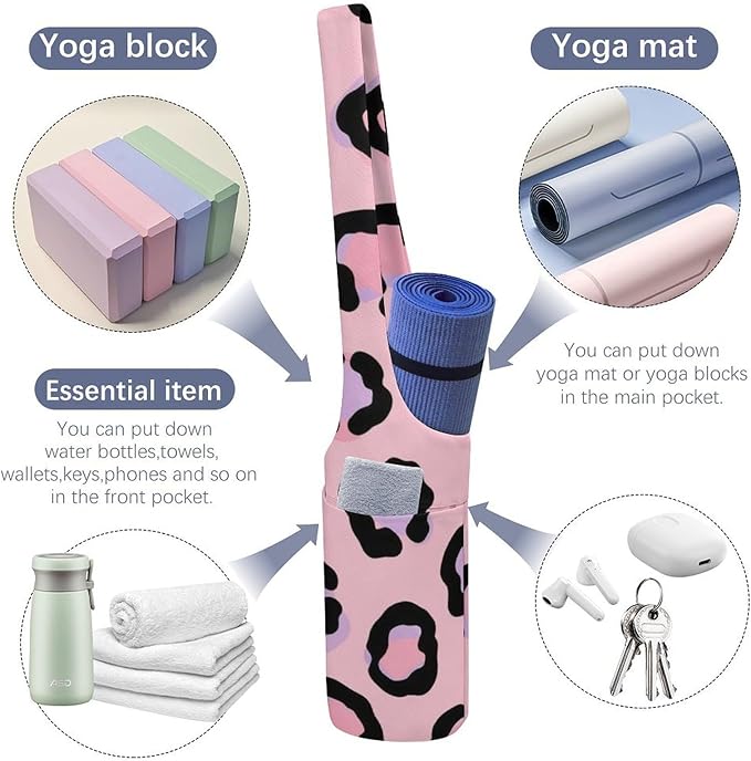 Yoga Mat Bag for Women, Stylish Yoga Mat Tote Sling Carrier Bag, Long Strap Exercise Mats Totes Sport Storage Bag