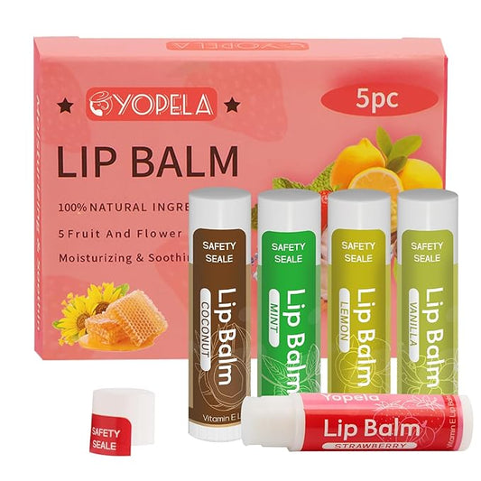 5 Pack Lip Balm Natural Lip