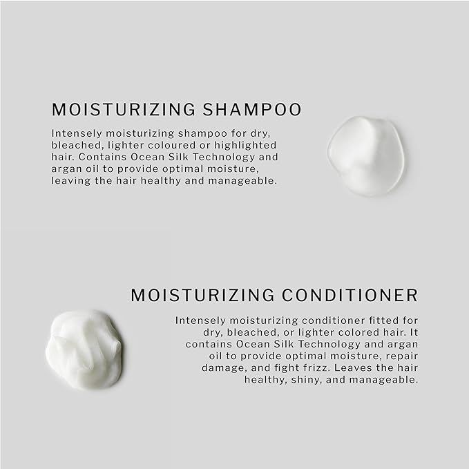 SACHAJUAN Moisturizing Shampoo and Conditioner Set | Ocean Silk Technology & Argan Oil for Deep Hydration | Repair Dry Damaged Hair & Control Frizz | Vegan & Paraben-Free | Set of 2 (8.4 oz)