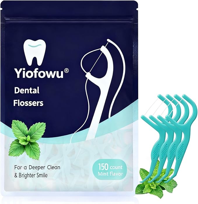 Dental Floss Picks - 1 Pack of 150 Picks - Thin & Shred-Resistant Thread for Tight Gaps | Dental Flossers for Adults | Gentle on Gums & Teeth(150 Total)