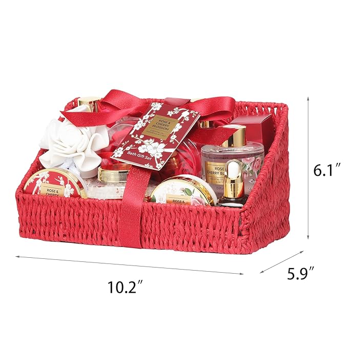 25Pcs Valentines Day Gifts for Women - Luxury Bath and Body Spa Gift Basket for Women with Necklace | Relaxing Care Kit Christmas Mothers Day Gifts for Mom Gift Baskets for Anniversary