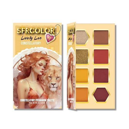 12-Color Zodiac Eyeshadow Palette, Matte Metallic Shimmer Pressed Pigments, Highly Pigmented Makeup Palette for Professional & Daily Eye Makeup (8286Leo)