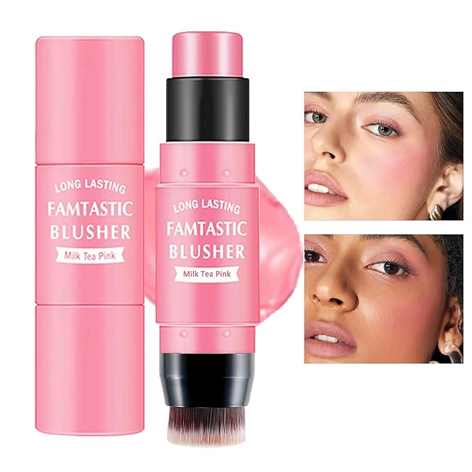 3 Pcs Contour Highlighter Blush Sticks with Brush,
