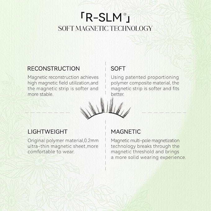 WOSADO Magnetic Eyelashes with Applicator Kit, [Peony] 22mm Reusable Glue-free Wispy Magnetic Lashes, Cruelty-free False Lashes, Waterproof, Lightweight, Suit for Heavy Makeup