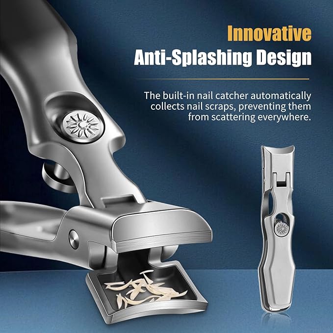 German Nail Clippers for Men, Upgraded Ultra Sharp Stainless Steel Nail Clippers for Thick Nails, Luxurious Ultra Sharp Nail Clippers Set with Nail File for Seniors Men Women (Color)
