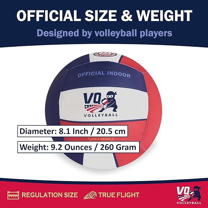 Premium Soft Volleyball - Foam, Silent, No-Deflate, Official Size & Weight, Durable Indoor Volleyball for Training, Games & Practice - Soft on Arms, Safe for House