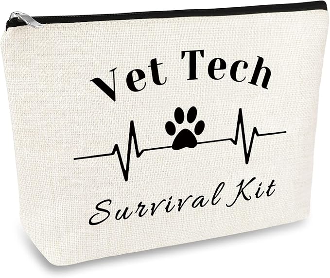 Vet Tech Gifts for Women Cosmetic Bag Veterinary Technician Veterinarian Gifts Makeup Bag Thank You Gift Birthday Graduation Gift for Vet Tech Veterinarian Medicine Student Travel Toiletry Bags