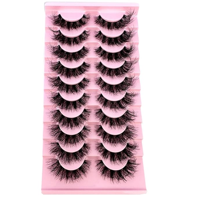 HBZGTLAD Soft Mink Eyelashes 3D Curl Winged End Eye Elongated Fake Lashes Thick Handmade Natural False Eyelash Messy Cross Lash Wholesale (LN118)