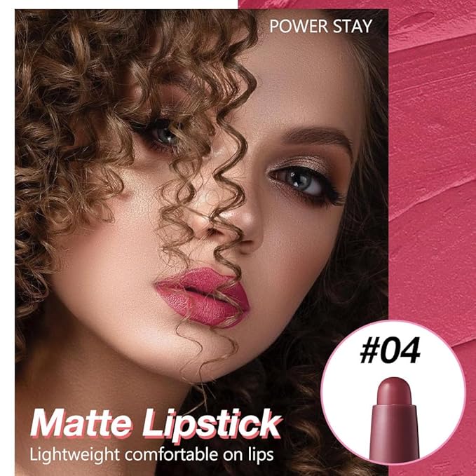 IATMOMOD Dark Grape Purple Matte Lipstick Crayon, Long Lasting Waterproof Velvet Lip Liner Pencil, High Pigment Non-Drying 24H Cruelty-free Lip Makeup