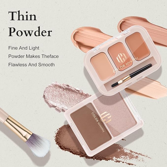 Color Nymph Makeup Kit For Teens, Girls Makeup Set With Cosmetic Bag included 9 Color Eyeshadow Palette Concealer Liquid Blush Eyeliner Lipgloss - #03