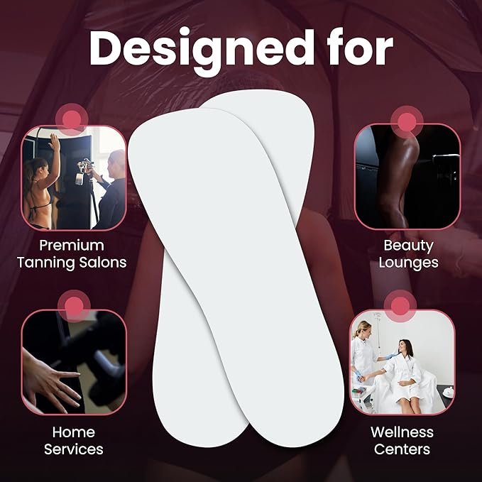 Professional 30Pairs Spray Tan Feet Pads - Disposable Foam Feet Protectors for Tanning Hygienic & Comfortable Feet for Spray Tanning - Spray Tan Foot Covers for Tanning Tent (White)