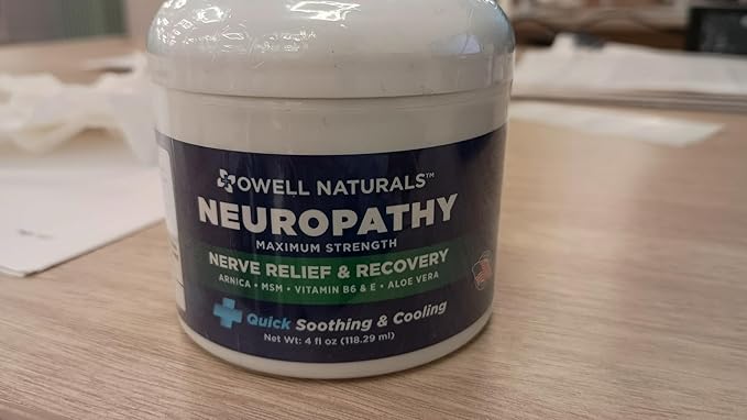 OWELL NATURALS Neuropathy Cream – Maximum Strength - Non Greasy, All Natural for Feet, Hands, Legs, Toes Discomfort Made in USA (4 Fl Oz (Pack of 2))
