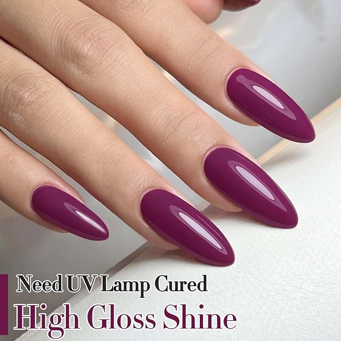 Double Rhythm 0.5Oz Gel Polish Pure Sheer Same Color Same Bottle Soak Off 15ML Gel PolishManicure Salon Nail Art DIY at Home for Women (Purple-A1009)