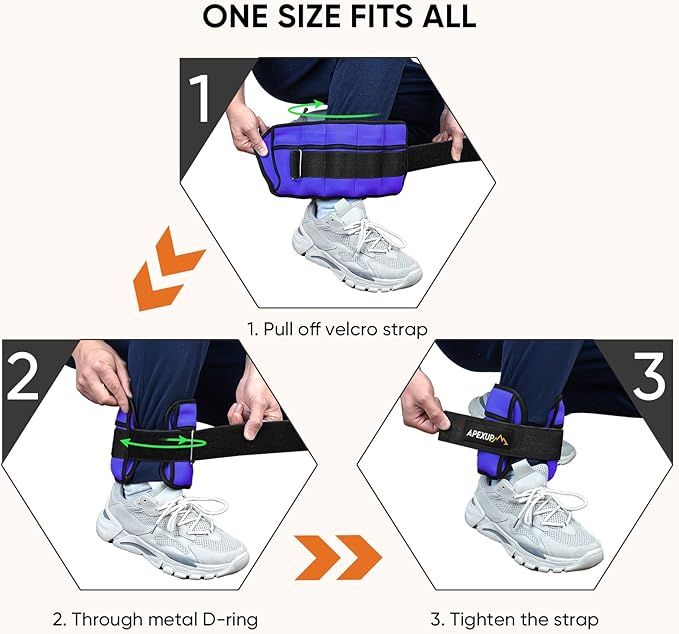 APEXUP 7 lbs/Pair Adjustable Ankle Weights for Women