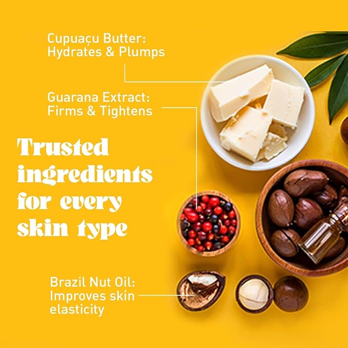 NATURE WELL Cheeky Firming & Cleansing Body Wash, Infused With Caffeine, Brazil Nut Oil, & Guarana Extract, Scented With Pistachio, Almond, Coconut, & Salted Caramel, 13 Fl Oz