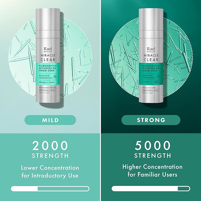 Rael Microcrystal Serum, Miracle Clear PM 5000 – Azelaic Acid and Cica PDRN Serum for Face, Pore Minimizer, Hydration, Korean Skin Care (1.08 fl oz)
