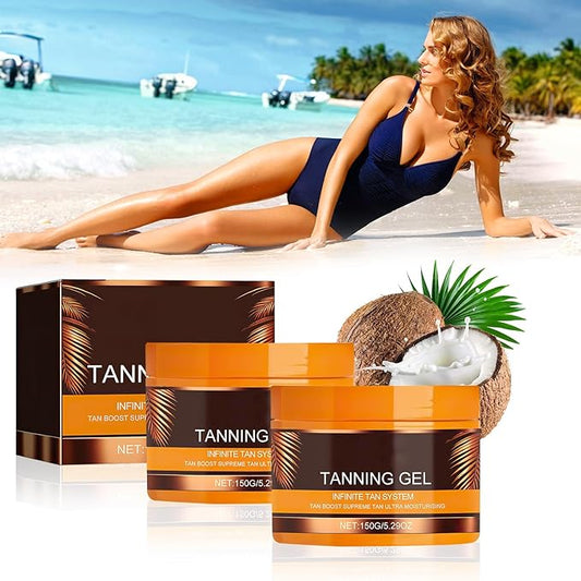 2Pcs Luxury Intensive Tanning Gel, Celyne Tanning Gel, Natural Tanning Accelerator Cream Gel, 5.29oz Celyne Tanning Cream, Brown Tanning Gel for for Sunbeds & Outdoor Sun