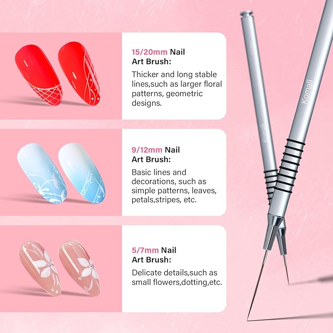 Nail art liner brushes, 6pcs
