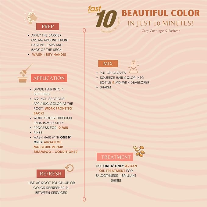 One 'N Only Fast 10 Permanent Hair Color Kit - Hair Dye for Women with Argan Oil to Maintain Moisture Balance - Advanced Micro-Pigments for Natural Tones (8G Golden Light Blonde)