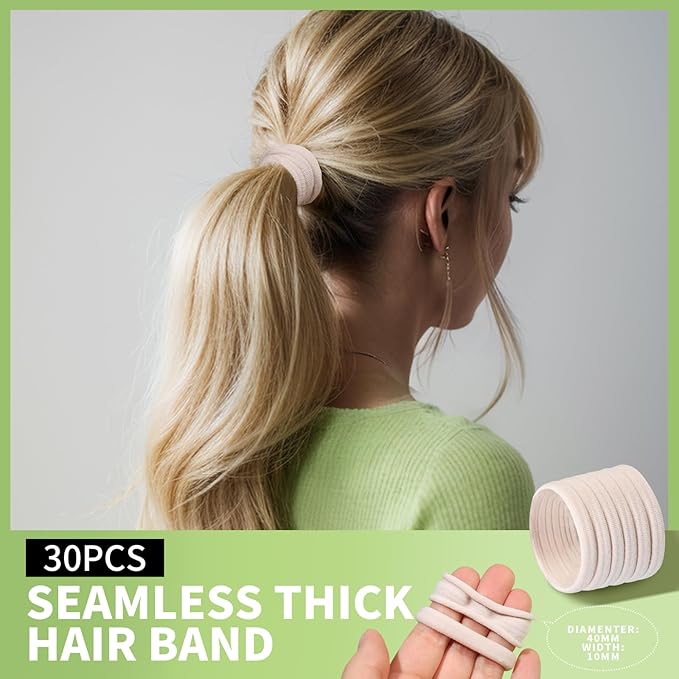 Teenitor Hair Accessories Kit for Woman & Girls: 500pcs Elastic Hair Bands; 30pcs Ponytail Holders, 30pcs Seamless Thick Hair Bands; 40pcs Bobby Hair Pins (Beige)