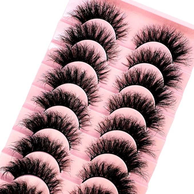 HBZGTLAD Soft Mink Eyelashes 3D Curl Winged End Eye Elongated Fake Lashes Thick Handmade Natural False Eyelash Messy Cross Lash Wholesale (WF24#)