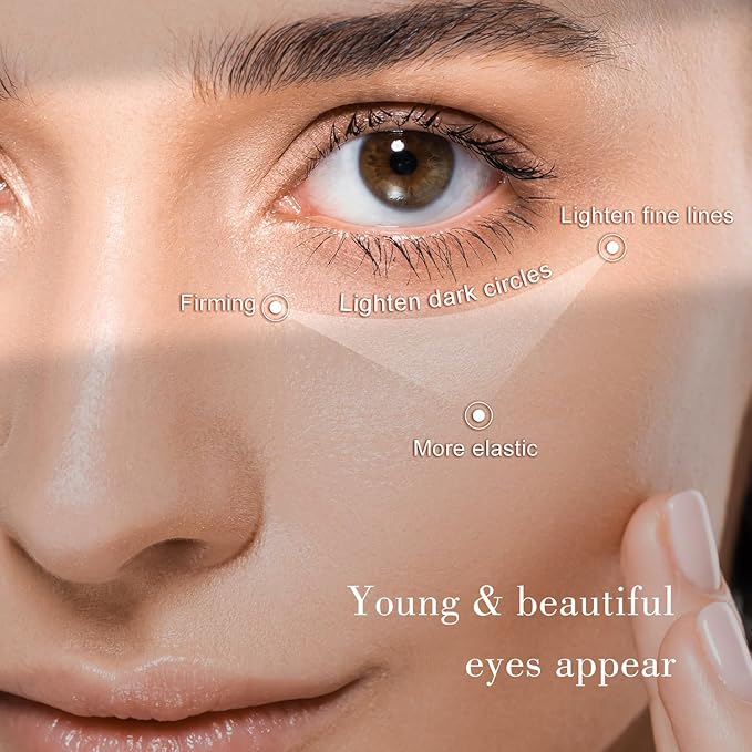 RIGBOO Eye Cream, Under Eye Cream Anti Aging For Puffiness Dark Circles Reduces, Wrinkle & Fine Line Reduction, Eliminate Puffiness, Ritch in 5% Niacinamide Acids for Brighter, Firmer Skin