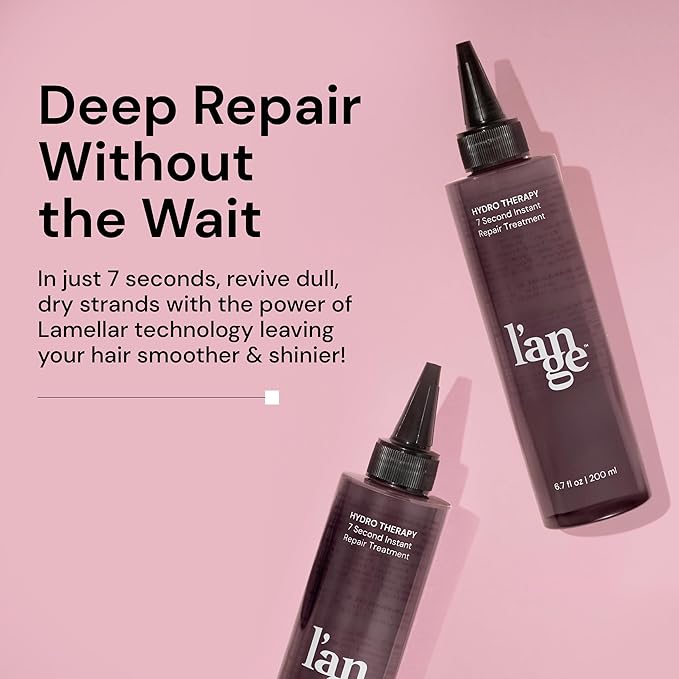 L'ANGE HAIR Hydro Therapy 7 Second Instant Repair Treatment | Lamellar Technology | Hydrates | Detangles | Smooths Strands | Reduces Frizz | Paraben-Free | Safe for Color-Treated Hair | 7 Second