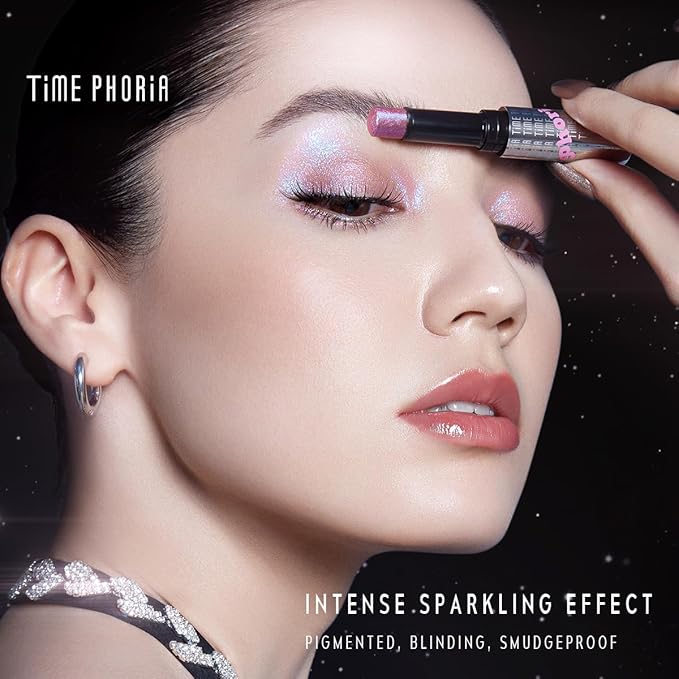 Illumina Jelly Eyeshadow Stick, 002 Blus Quartz-Light Pink, High-Impact Sparkle Finish, Cream Texture with Cooling Feel, Long-Lasting Crease-Proof Smudge-Proof Eye Shine, Easy Application