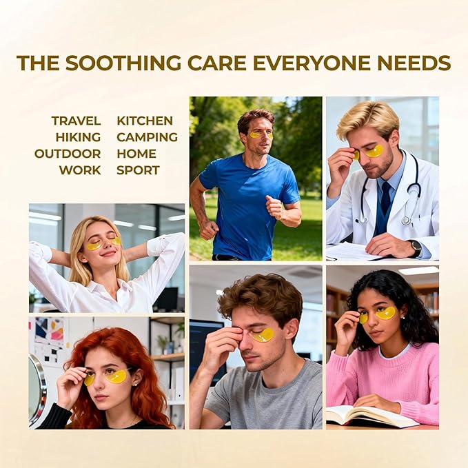 Under Eye Patches-Gold Eye Masks for Forehead Wrinkle, Puffy Eyes, Dark Circles, Eye Bags Hydrating Gel Patches, Birthday Gifts for Women Men Girls Teenage Self Care