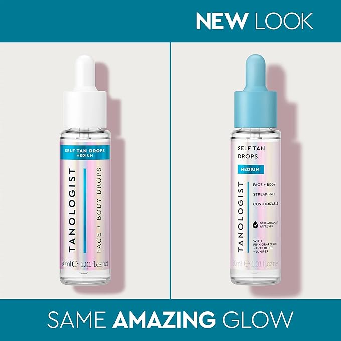 Tanologist Self-Tan Drops- Medium, Bronzing Serum, Customizable Face & Body Self Tanner For Moisturizer, Gradual Tanning Drops for Natural Glow, Streak-Free Vegan Formula, 1.01 fl oz