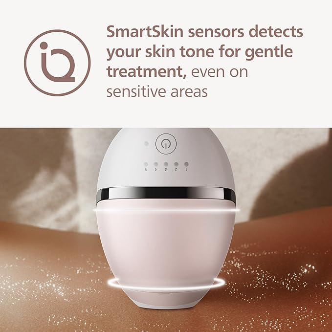 Philips Lumea 8000 Series IPL Hair Removal Device, Personal Permanent at Home Laser Hair Reduction, for Women & Men, SenseIQ Technology, 2 Attachments for Body & Face, BRI932/03